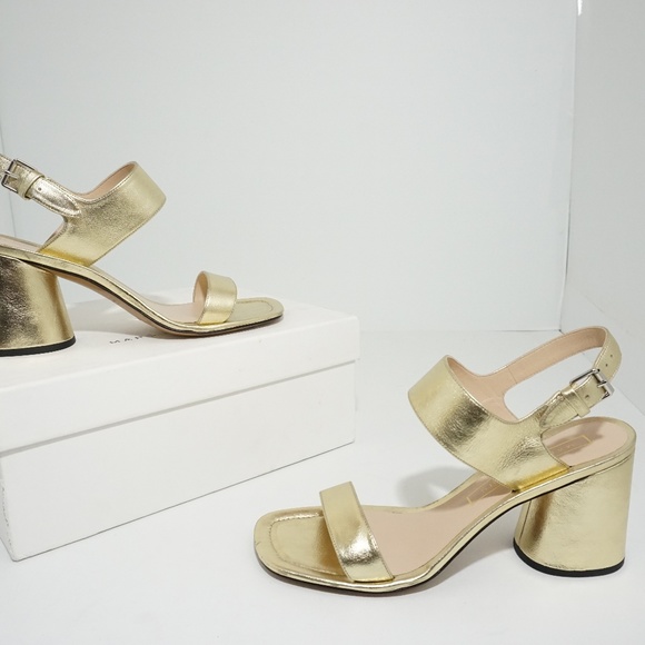 🆕 Marc Jacobs Ankle Strap Heels Sandals Gold 8 M - Picture 5 of 6